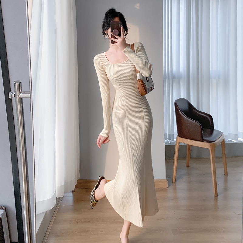 Exceed knee long sweater dress mermaid dress for women