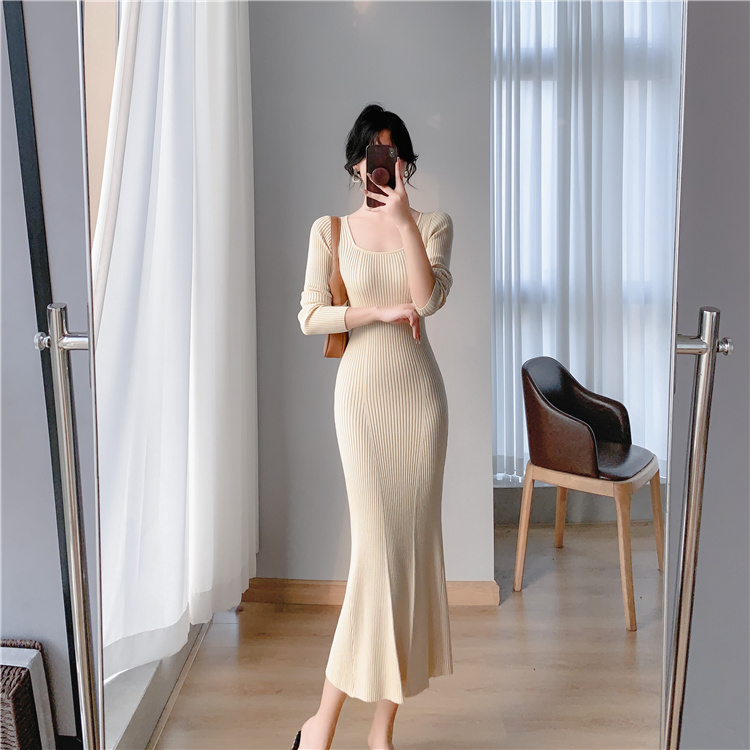 Exceed knee long sweater dress mermaid dress for women