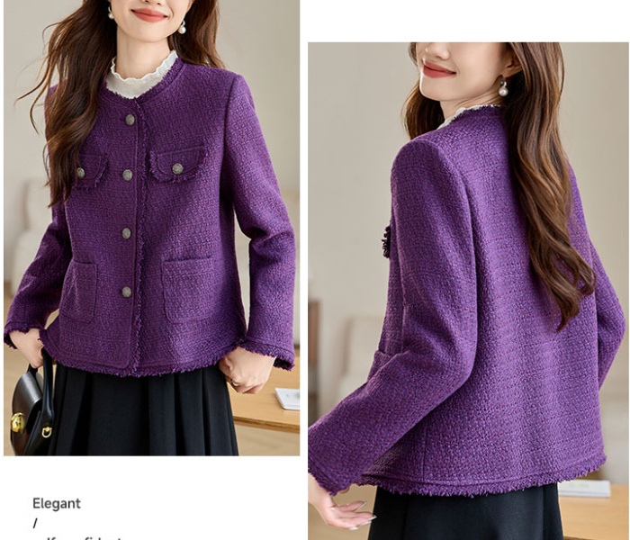 Chanelstyle purple tops fashionable short coat for women