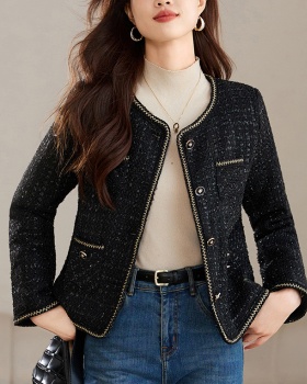 Spring and autumn coat black jacket for women