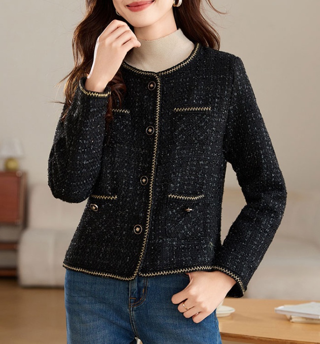 Spring and autumn coat black jacket for women