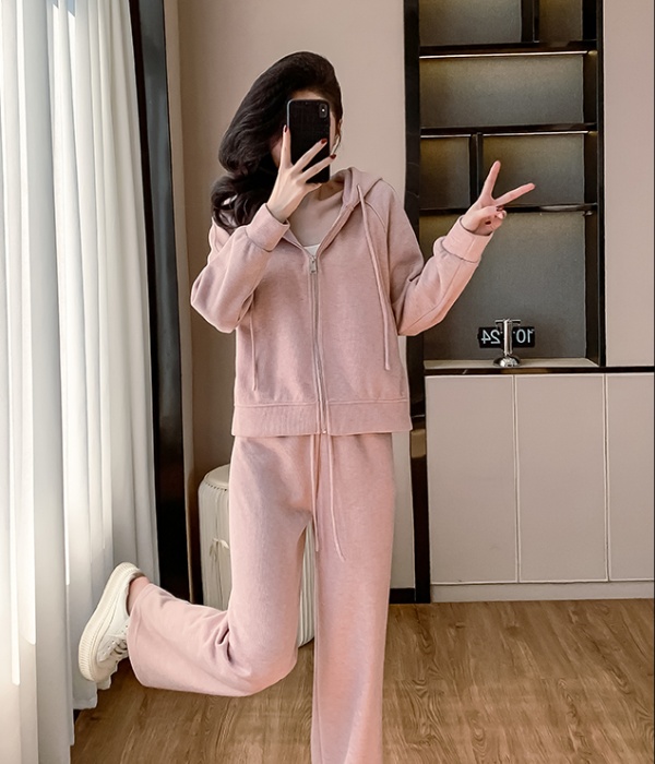 Fashion long pants hooded hoodie 2pcs set for women