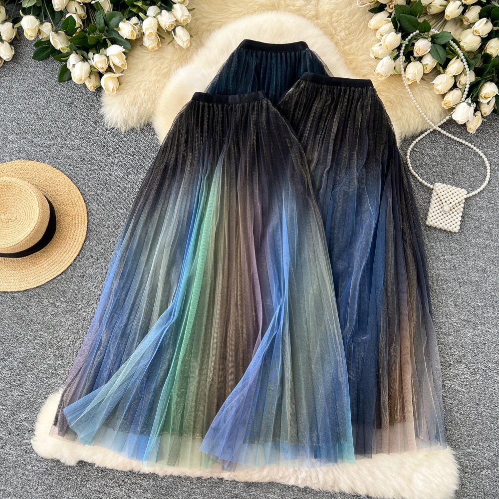 France style autumn slim long gauze skirt for women