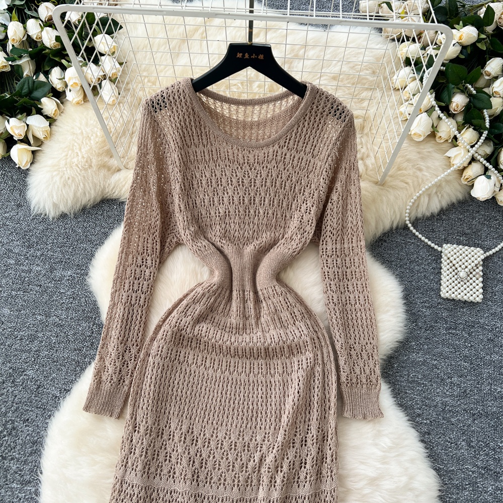 Knitted strap dress dress 2pcs set for women