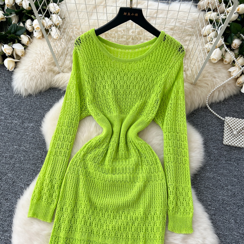 Knitted strap dress dress 2pcs set for women