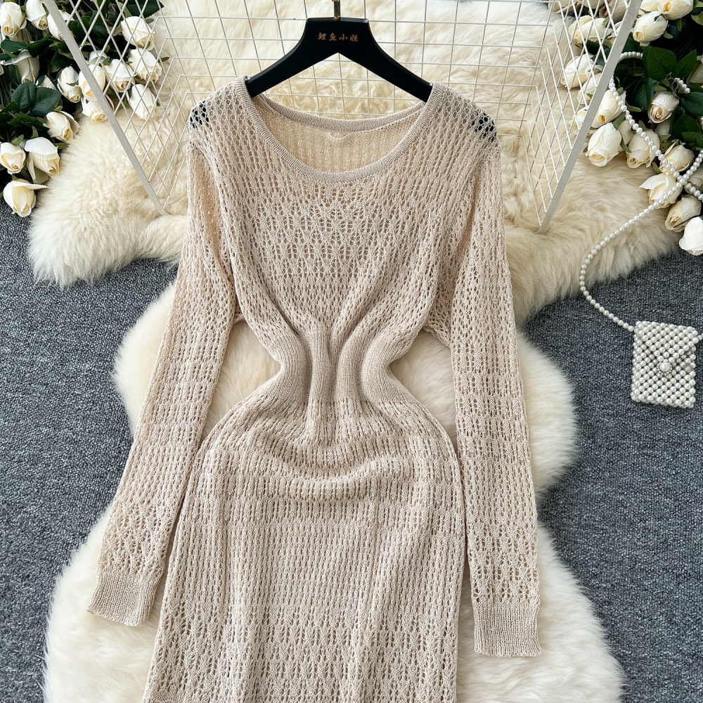 Knitted strap dress dress 2pcs set for women