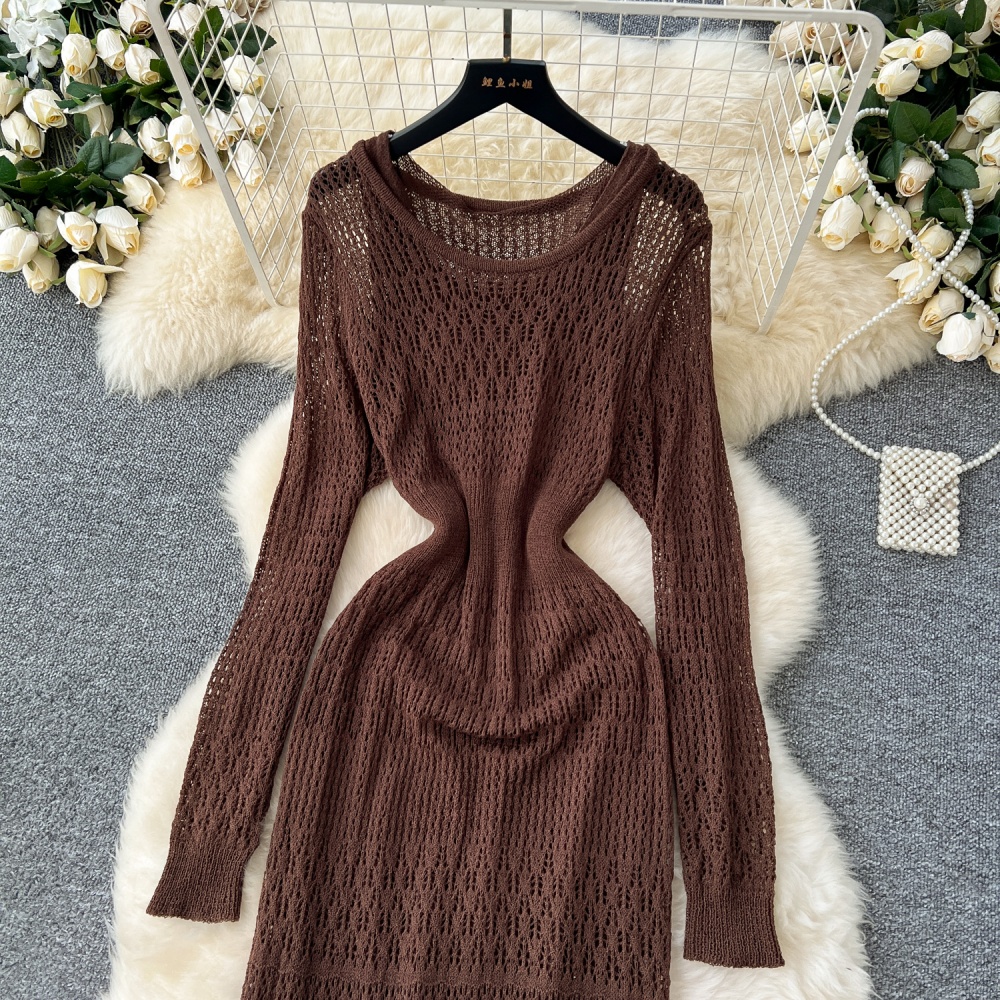 Knitted strap dress dress 2pcs set for women