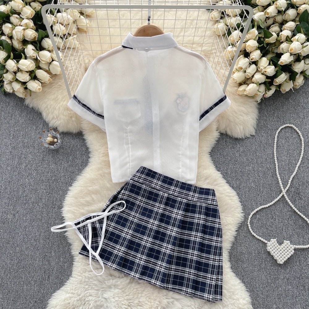 Fashion T-shirt enticement short skirt a set for women