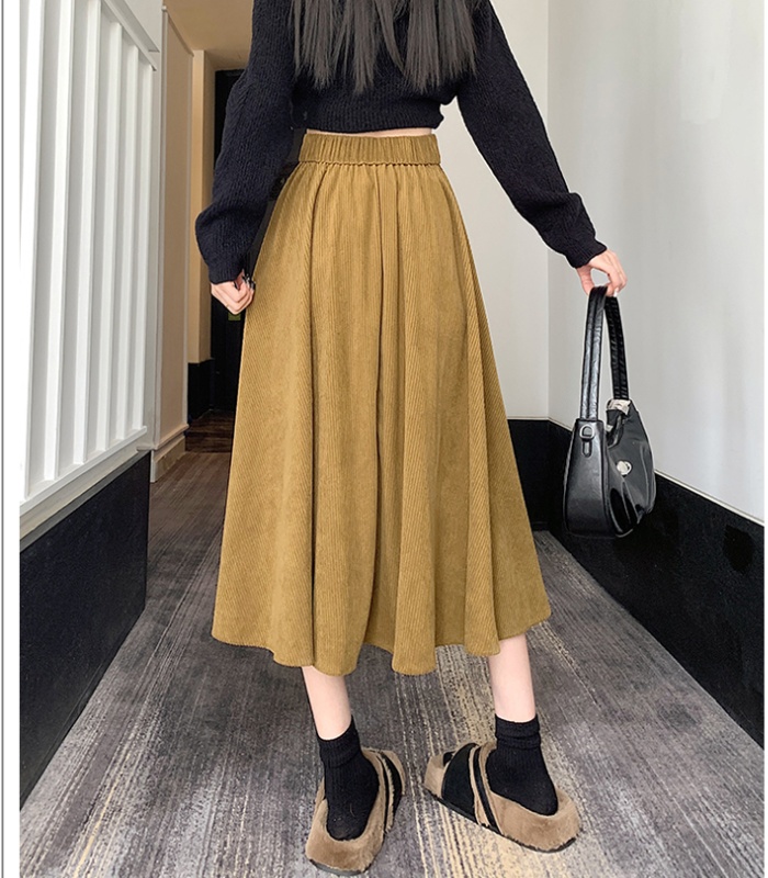 Corduroy all-match big skirt autumn and winter skirt