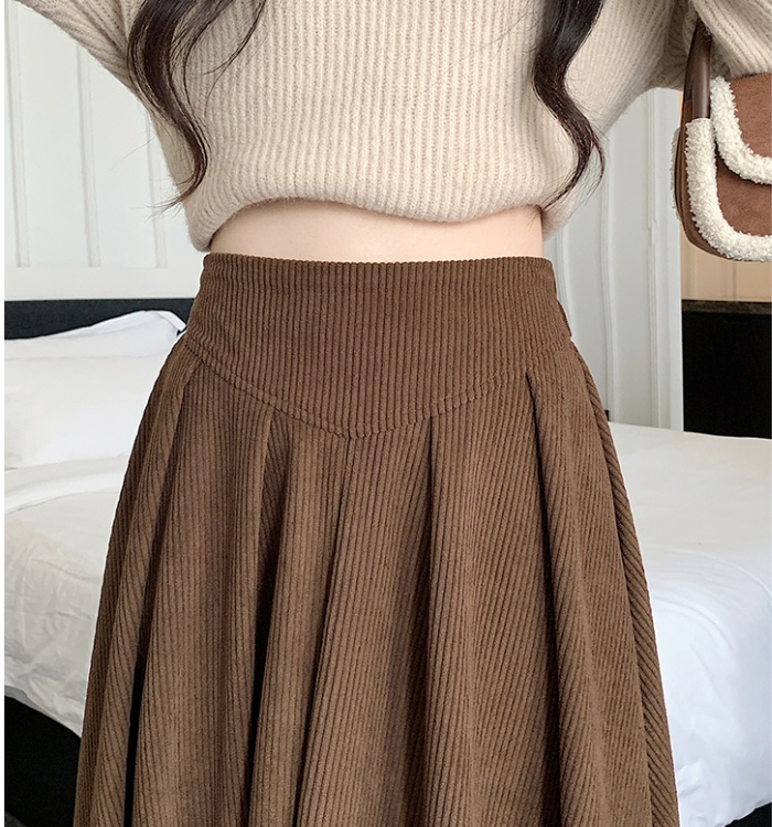 Corduroy all-match big skirt autumn and winter skirt