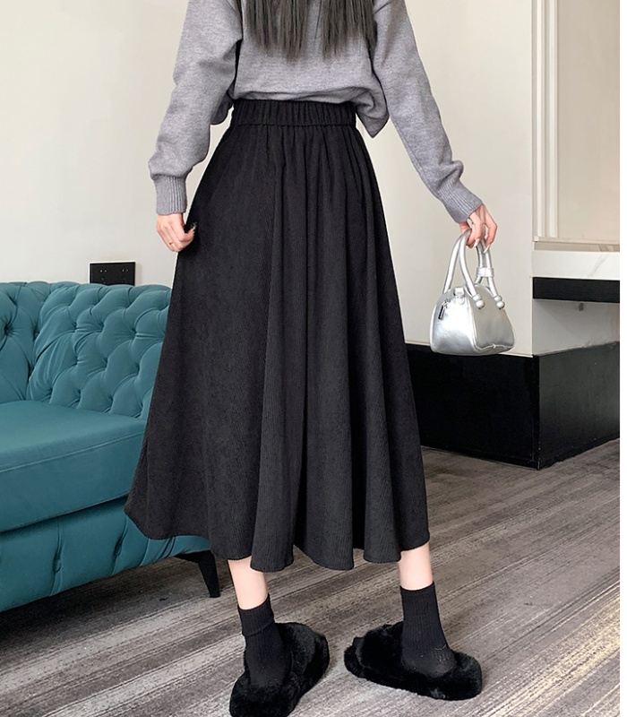 Corduroy all-match big skirt autumn and winter skirt