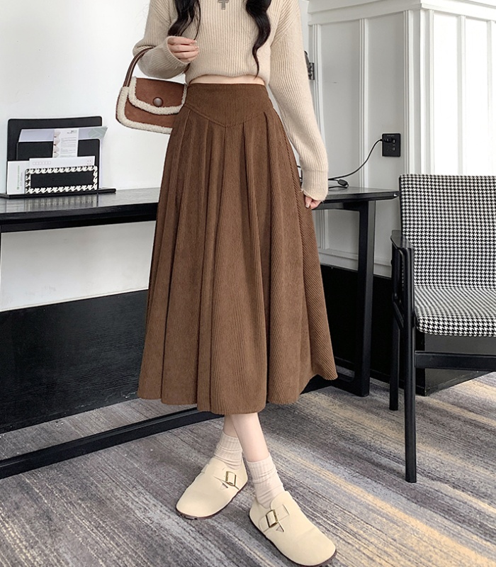 Corduroy all-match big skirt autumn and winter skirt