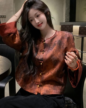 Retro Chinese style tops large yard autumn coat