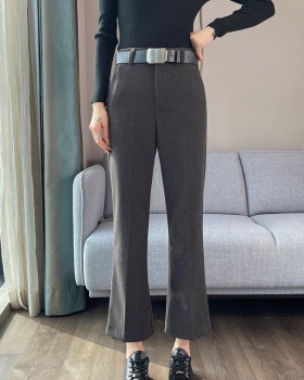 Speaker high waist wide leg pants woolen pants for women