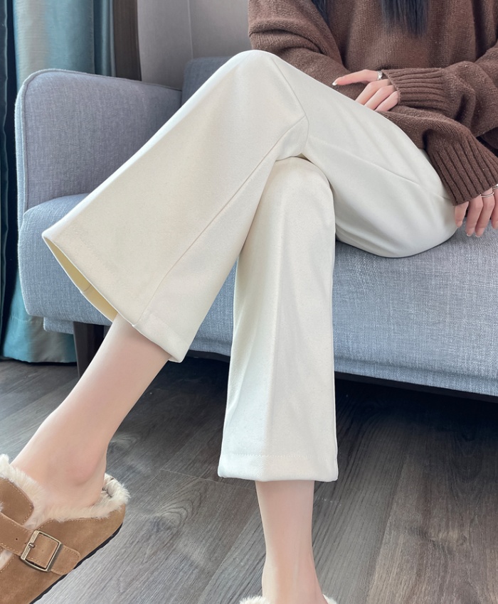 Speaker high waist wide leg pants woolen pants for women