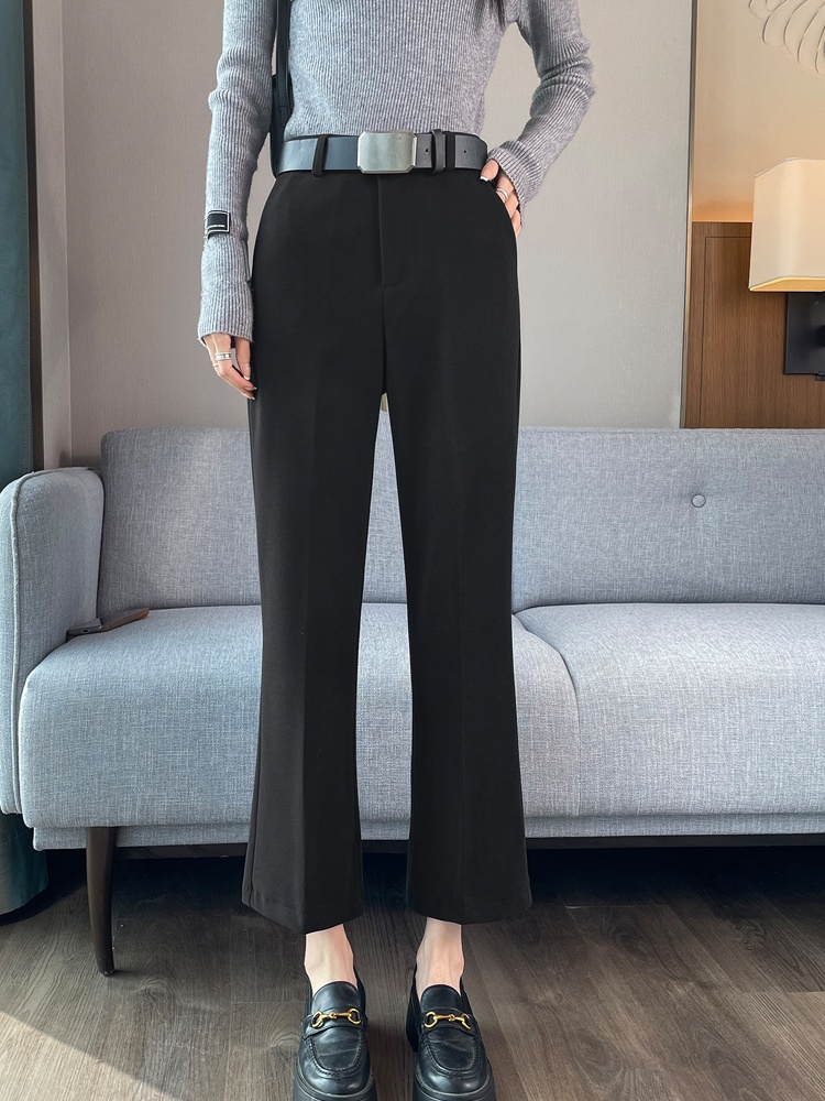 Speaker high waist wide leg pants woolen pants for women