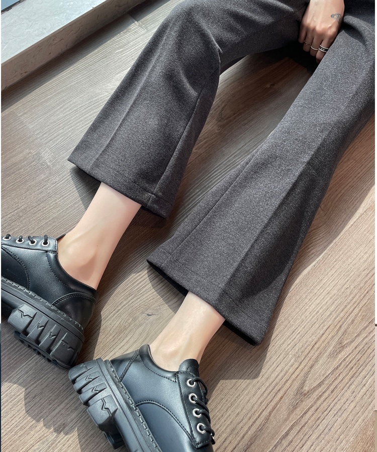 Speaker high waist wide leg pants woolen pants for women