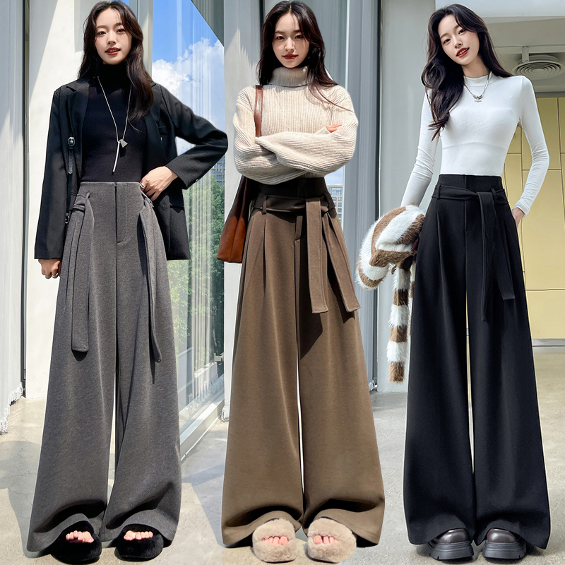 Mopping drape wide leg pants bandage pants for women