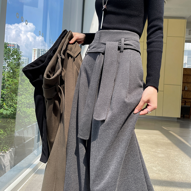 Mopping drape wide leg pants bandage pants for women