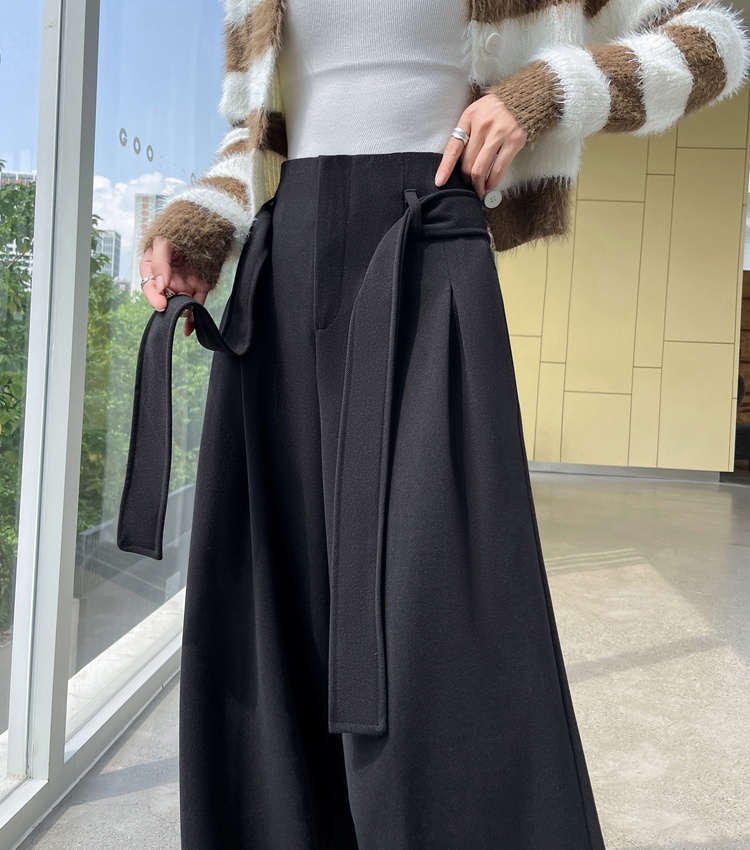 Mopping drape wide leg pants bandage pants for women