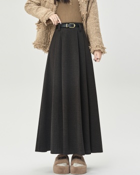 A-line autumn and winter long skirt pleated skirt for women