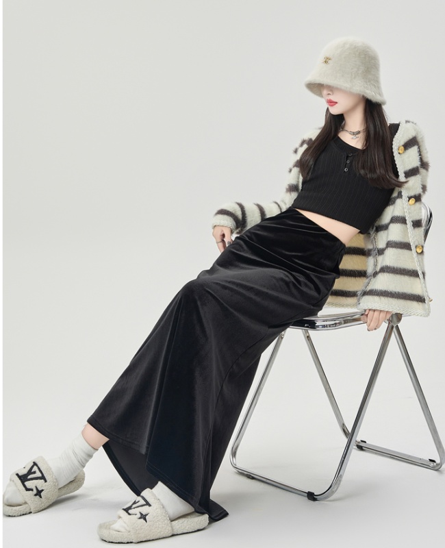 A-line slim package hip autumn and winter long skirt