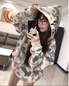 Complex cotton hoodie large yard milk silk coat