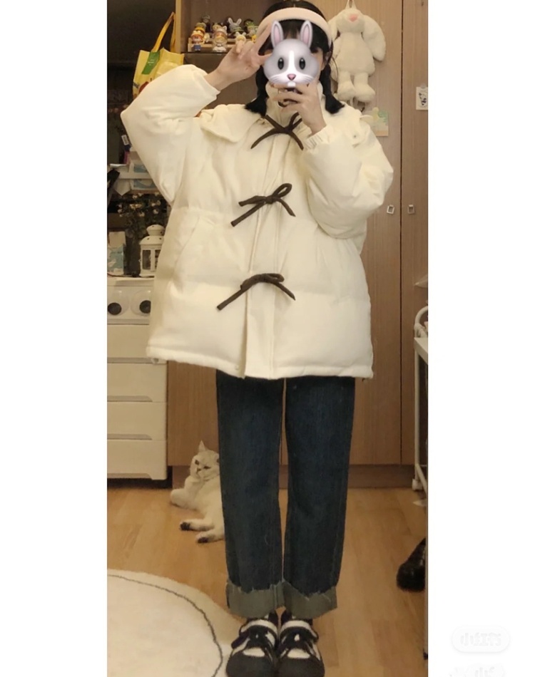 Thick hooded cotton coat niche small fellow coat for women