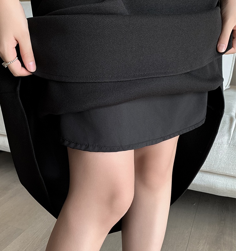 Slim autumn and winter woolen high waist drape skirt