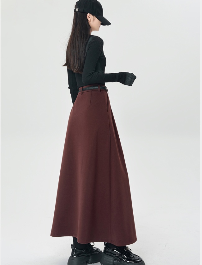 Long all-match long skirt pleated skirt for women