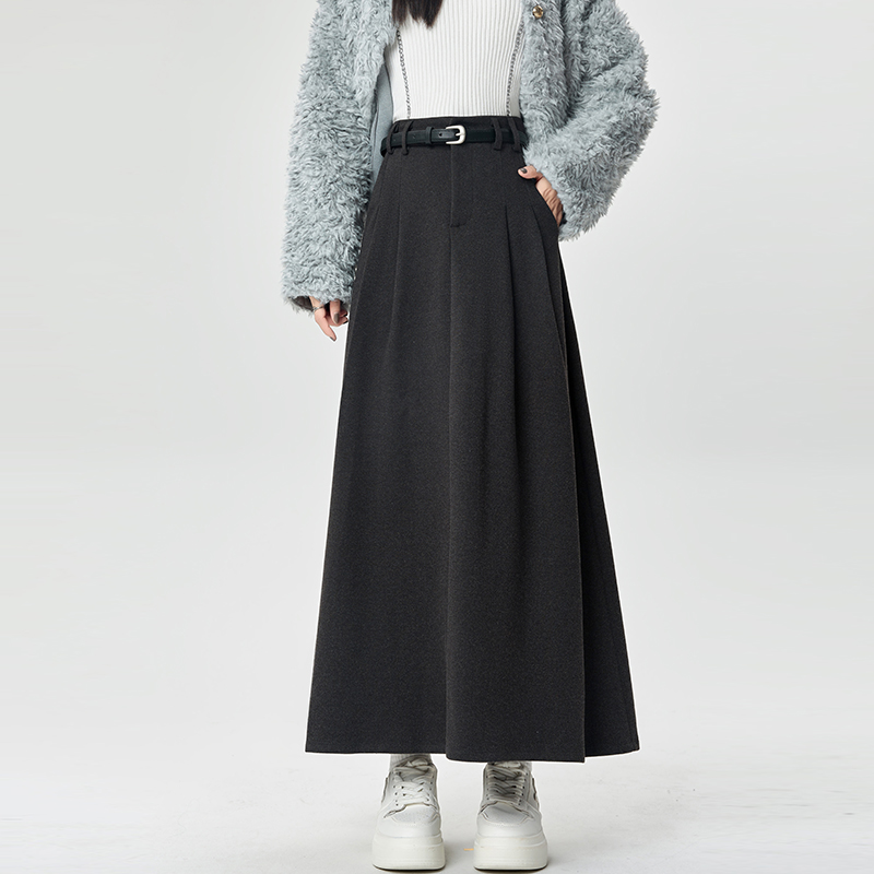 Long all-match long skirt pleated skirt for women