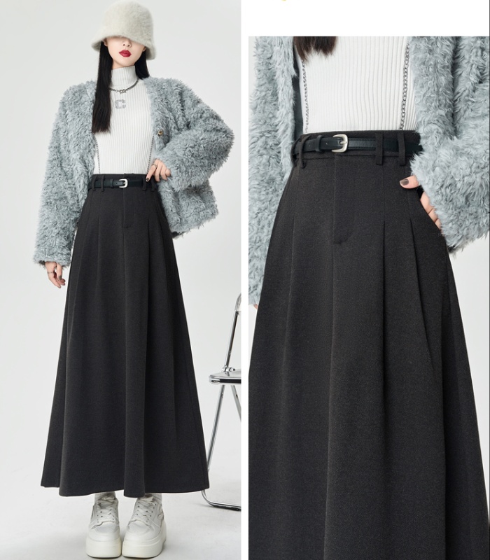 Long all-match long skirt pleated skirt for women