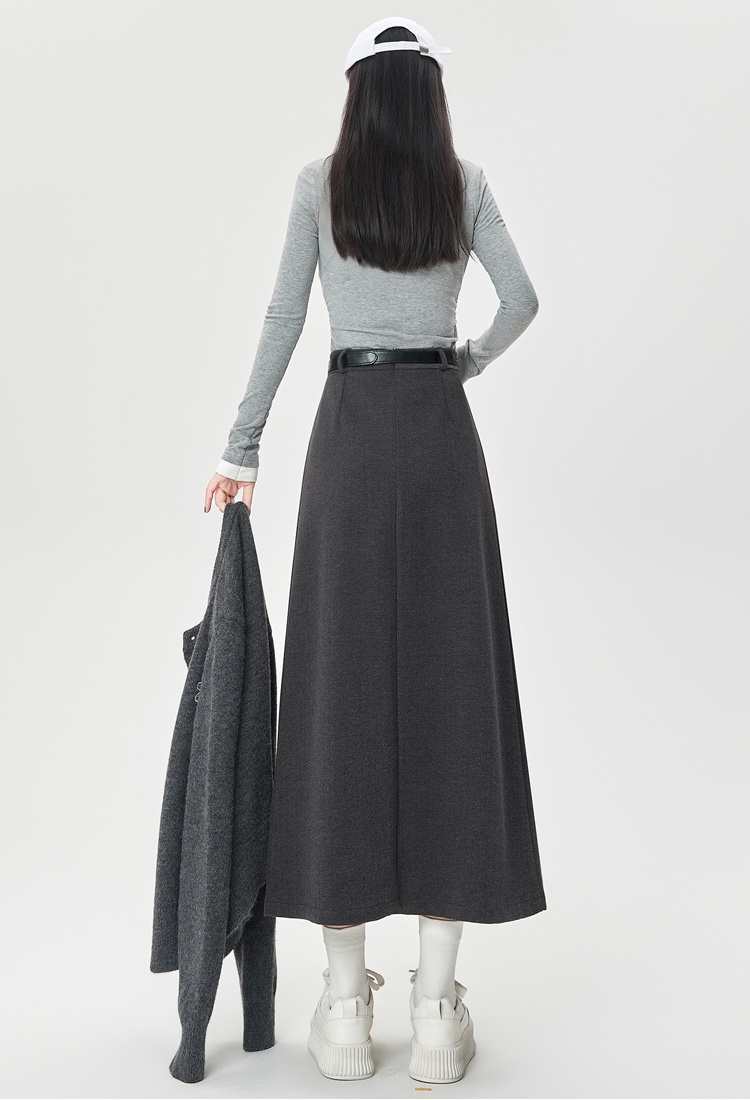 Drape pleated skirt high waist long skirt for women