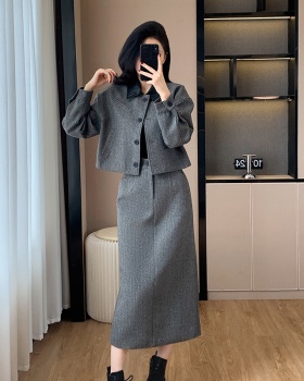 Chanelstyle Western style woolen autumn skirt 2pcs set