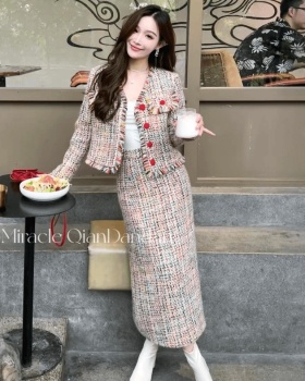 Autumn and winter colors skirt chanelstyle long skirt 2pcs set