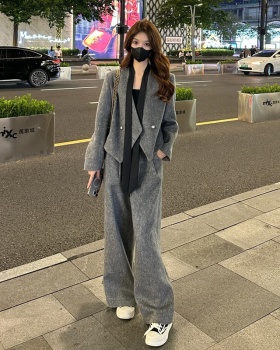 Temperament business suit woolen coat 2pcs set