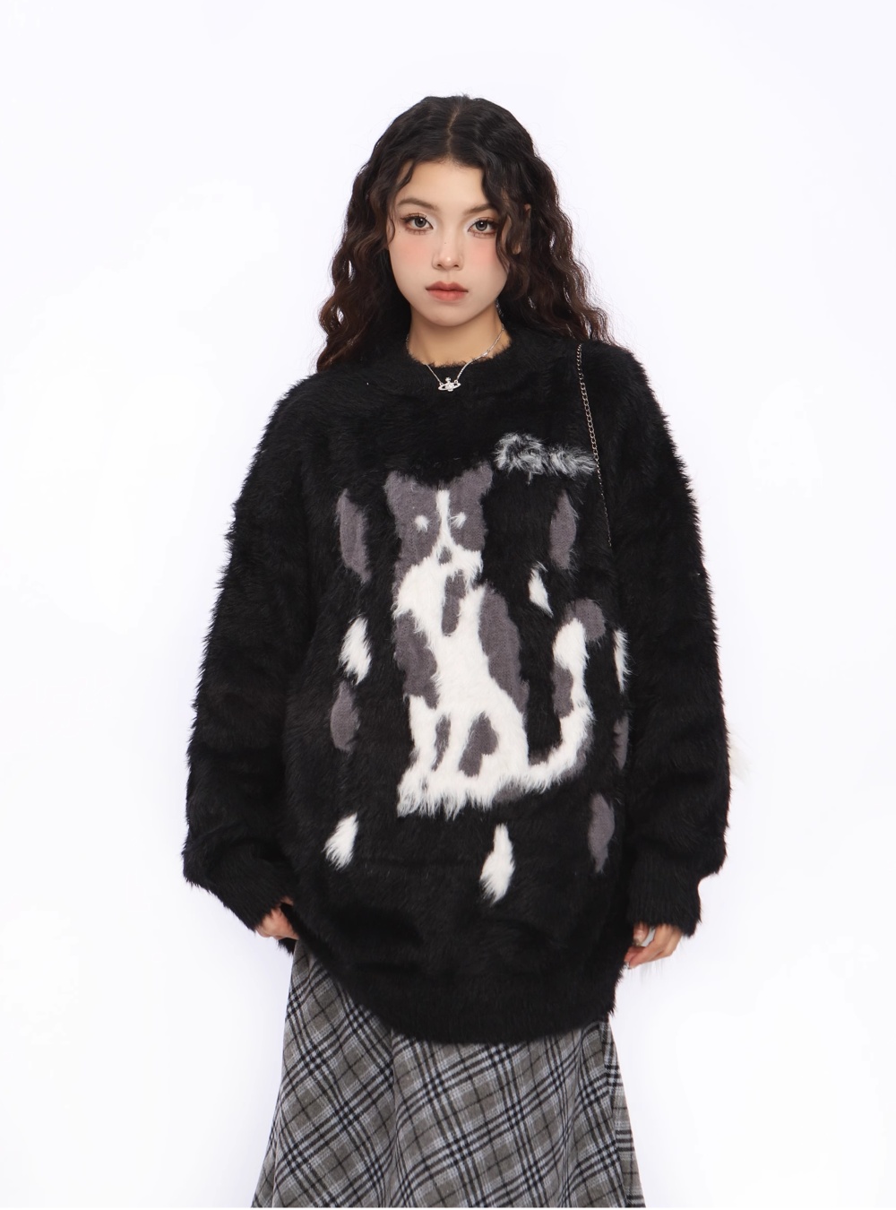 Lazy autumn and winter sweater mink velvet tops