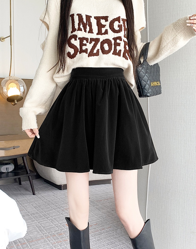 Autumn and winter anti emptied short skirt slim puff skirt