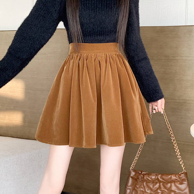 Autumn and winter anti emptied short skirt slim puff skirt