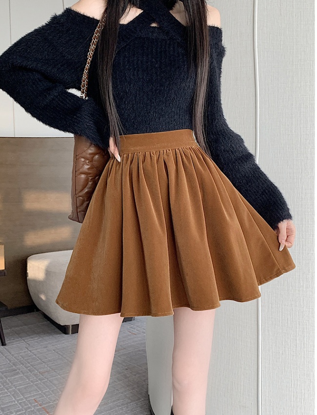 Autumn and winter anti emptied short skirt slim puff skirt