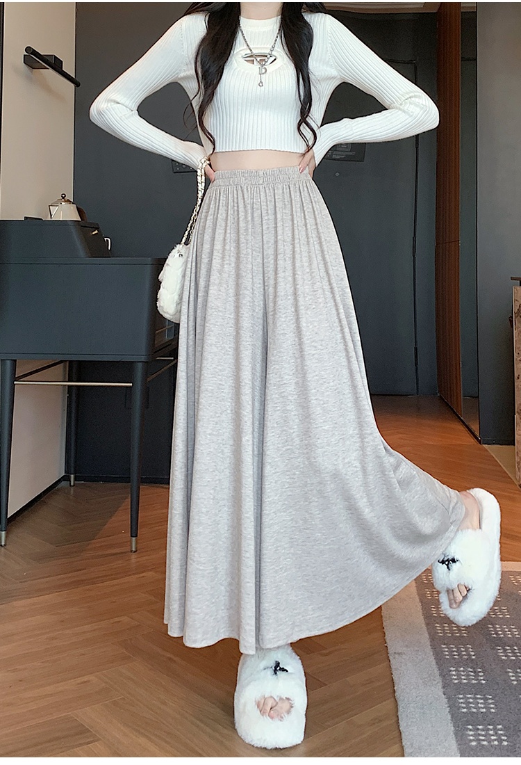 Casual loose culottes pure autumn and winter wide leg pants