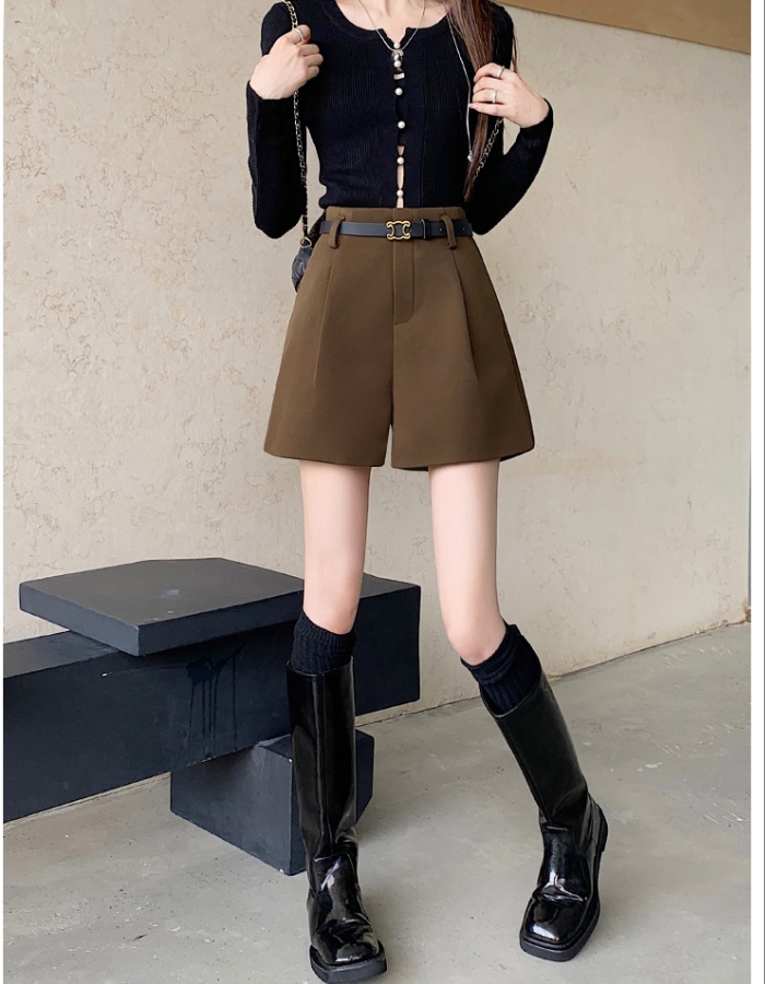 High waist wide leg pants woolen boots pants for women