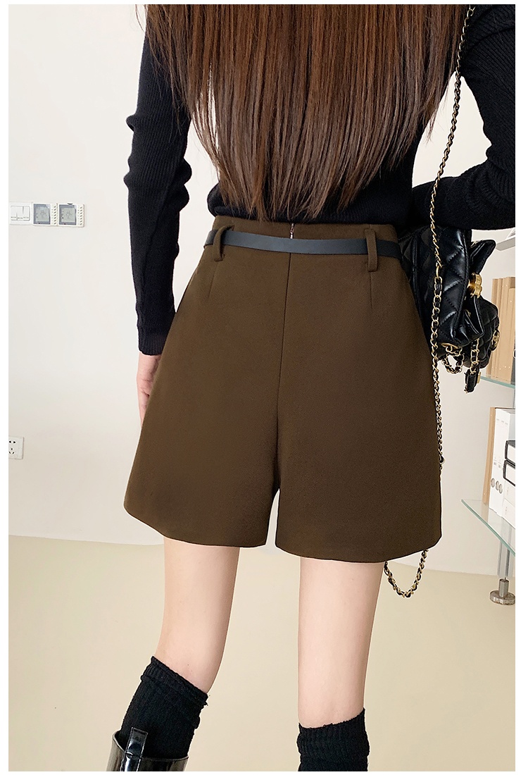 High waist wide leg pants woolen boots pants for women