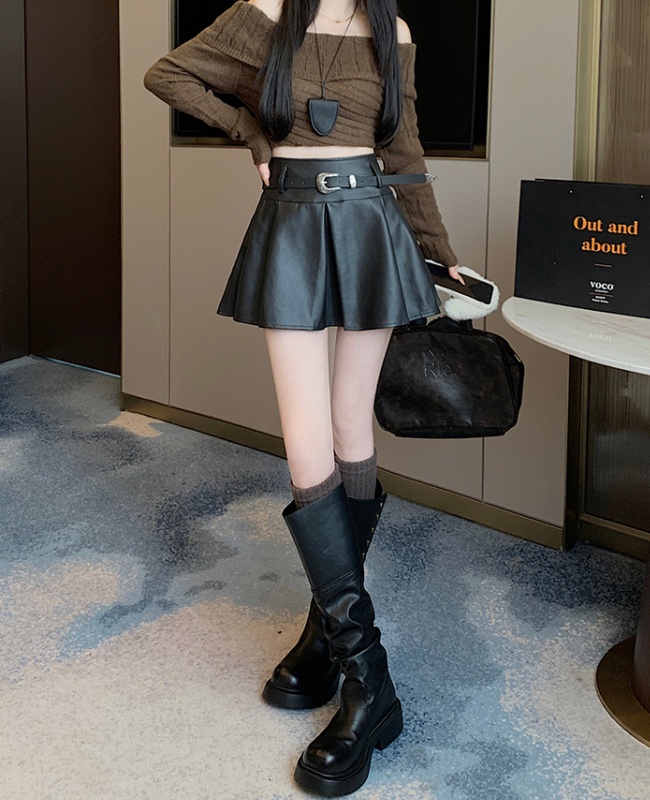 Autumn and winter boots high waist skirt for women