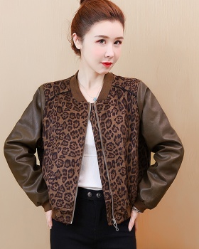 Western style plus velvet jacket loose leopard coat