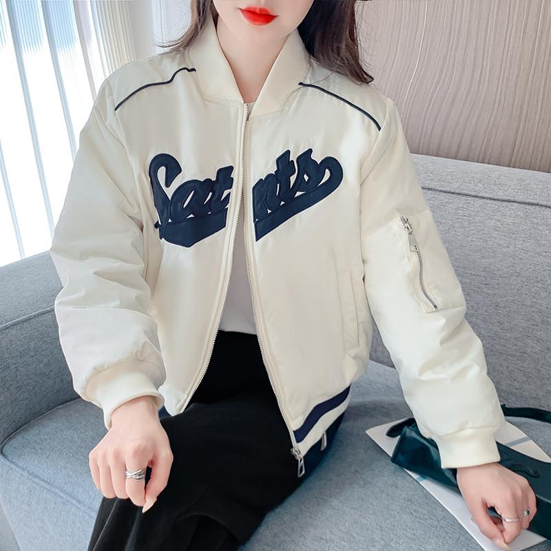 Embroidery retro tops zip short small cotton jacket