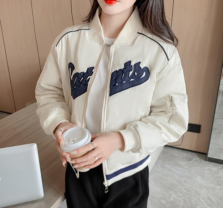 Embroidery retro tops zip short small cotton jacket