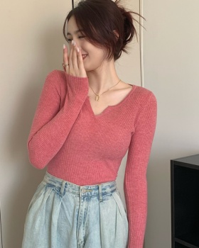 Bottoming pure sweater slim tops for women