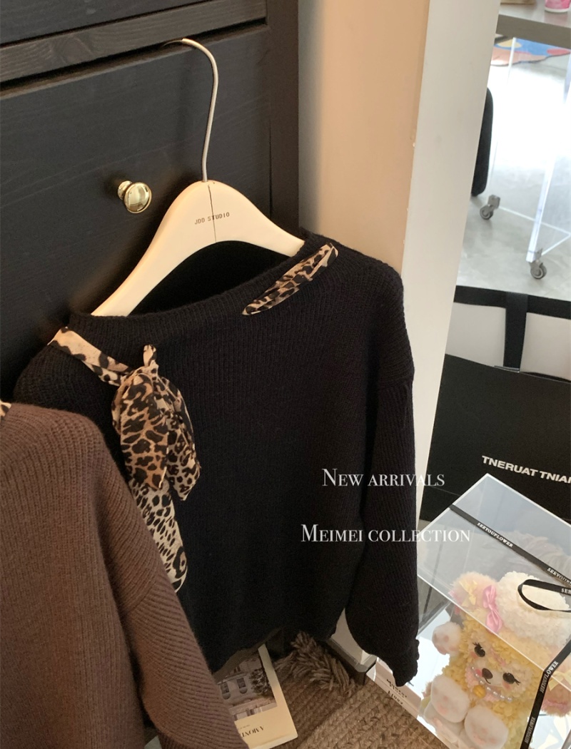 Leopard autumn and winter scarves frenum sweater