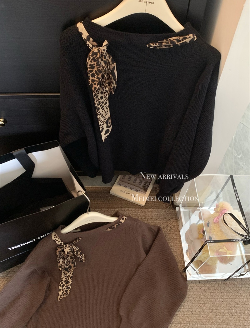 Leopard autumn and winter scarves frenum sweater